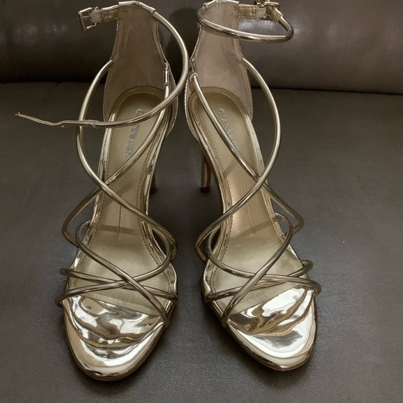 Gianni Bini Gold Strappy Heel Sandals - Picture 7 of 8